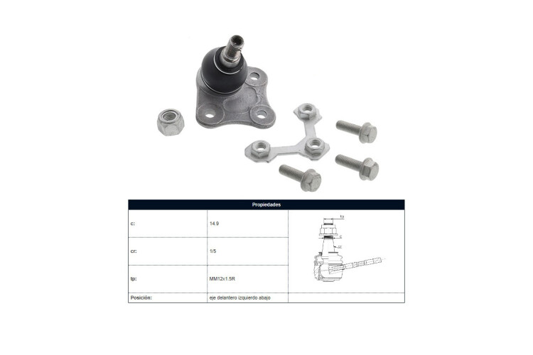 Rotula Del Audi A3, Volks Bora/Golf 96-25 Izq Rotula Del Audi A3, Volks Bora/Golf 96-25 Izq