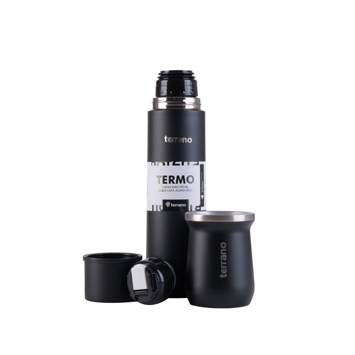 Kit Acero Bala - 750mL + Mate Tradicional - Negro 