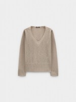 Jersey De Punto Semitransparente beige