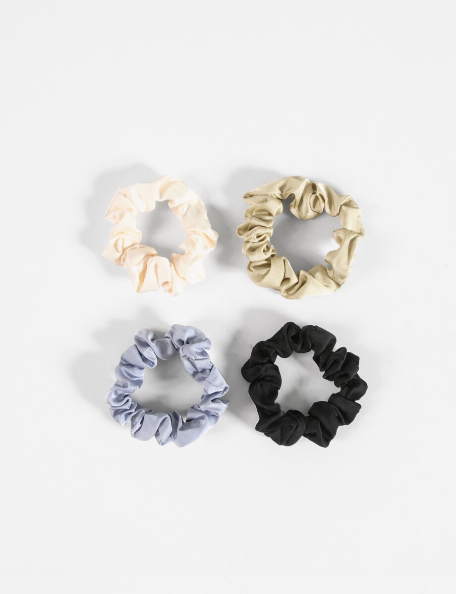 Set 4 gomitas scrunchie - multicolor 