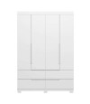 Ropero 4 puertas 4 cajones Doble Blanco