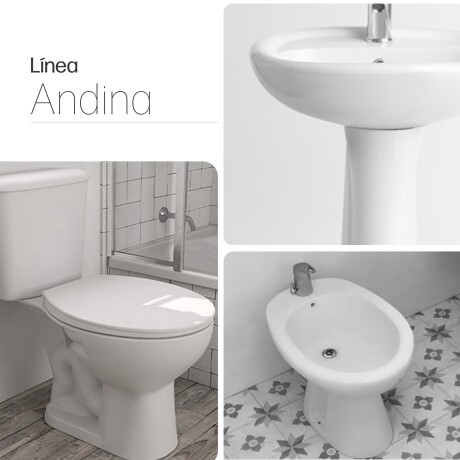 JUEGO DE LOZA SANITARIA ANDINA BLANCO BRILLANTE PARA BAÑO BLANCO