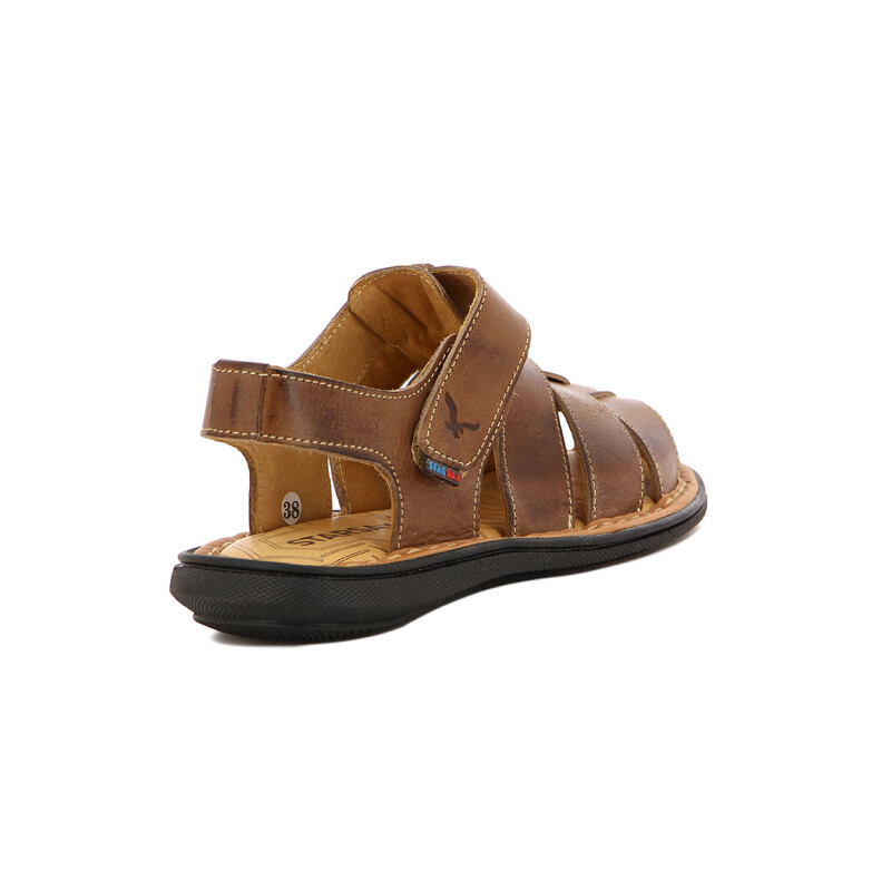 Starsax Sandalia Hombre Franciscanas C/velcro Tabaco