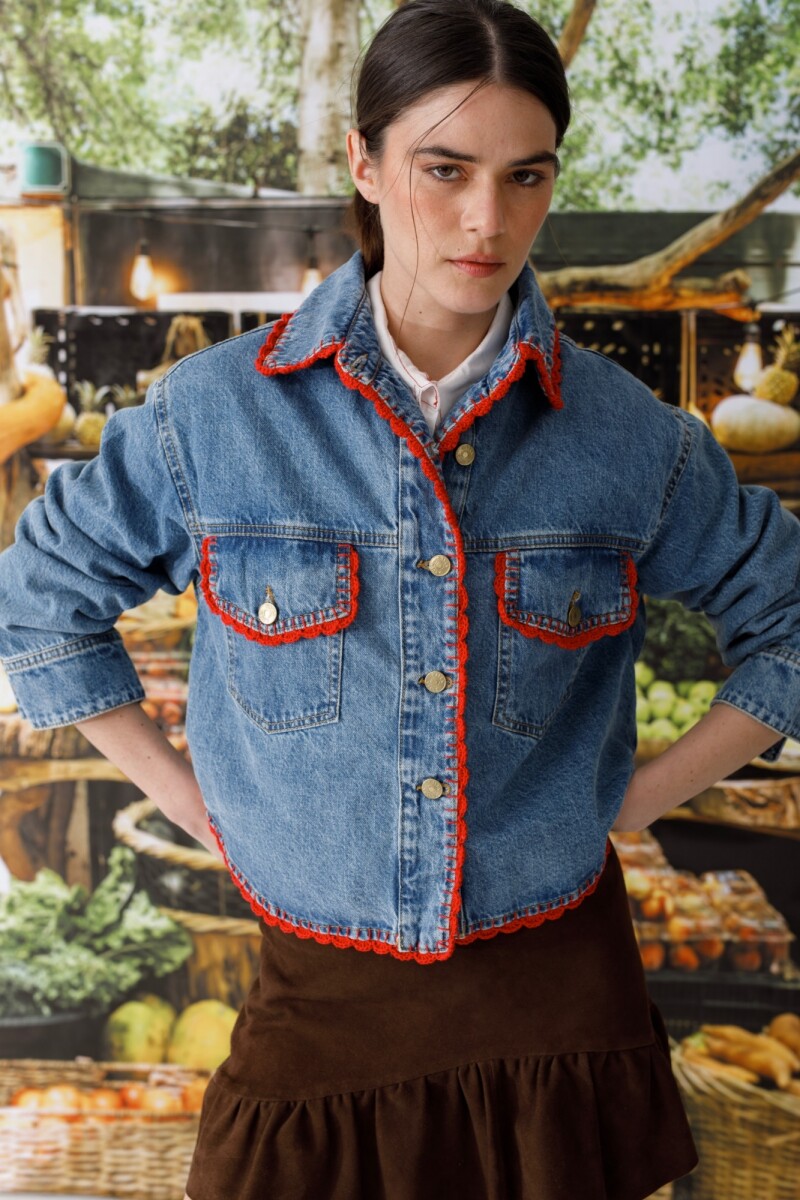 PRE VENTA CAMPERA FRUIT Azul Con Rojo