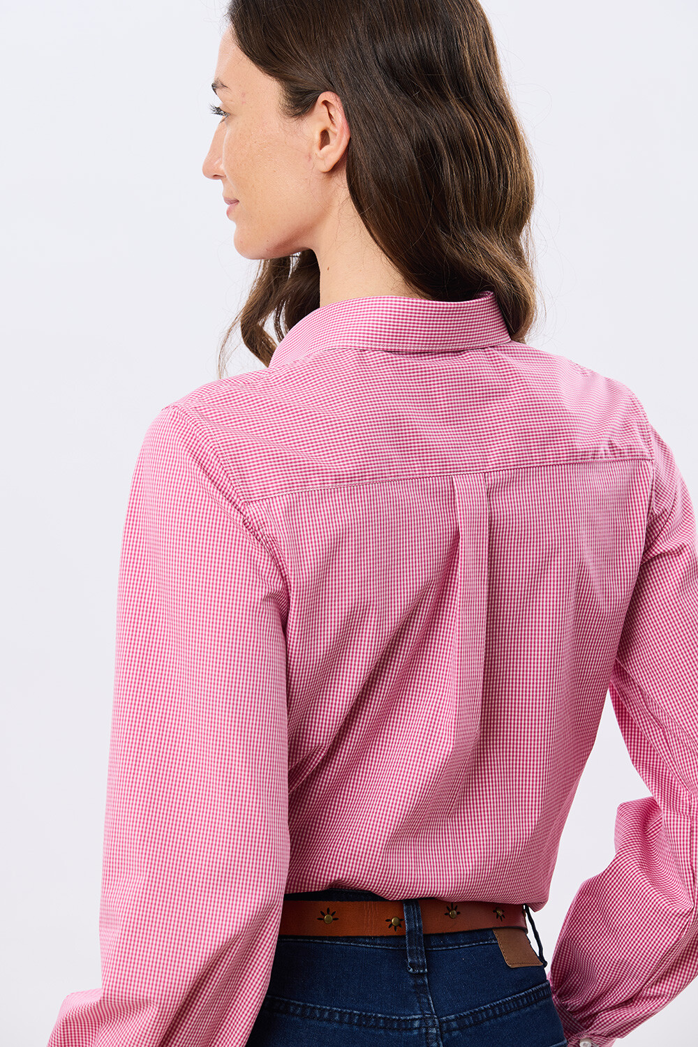 CAMISA CUADROS CON FRUNCES Rojo
