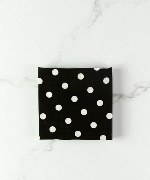 Servilleta 16x16 cm. paquete x 20 NEGRO LUNARES