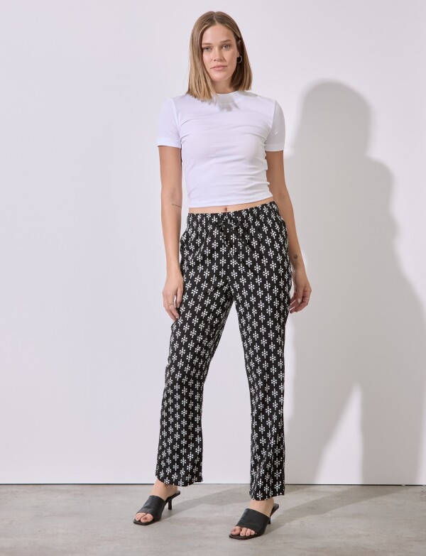 Pantalon Print BLANCO/NEGRO