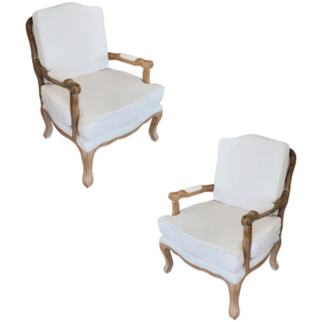 Promo 2 Poltronas Luis XV Crema Promo 2 Poltronas Luis XV Crema