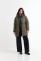 Campera puffer larga VERDE OLIVA
