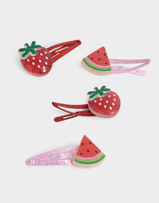Hebillas Infantiles Con frutas Set De Hebillas Tic Tac De Frutas - Combinacion Bicolor