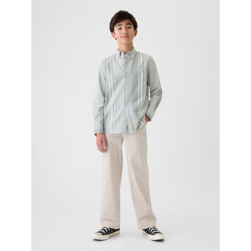 FA24 LS OXFORD GREEN STRIPE