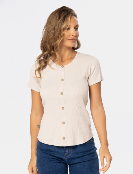 REMERA CON BOTONES Beige