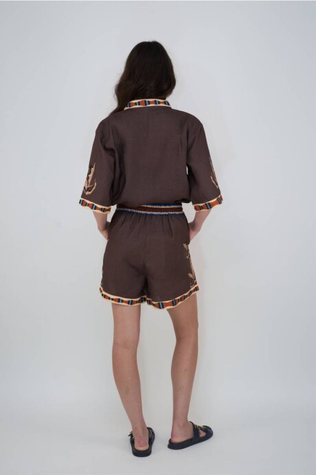 Camisa Bali Tiger Brown Camisa Bali Tiger Brown