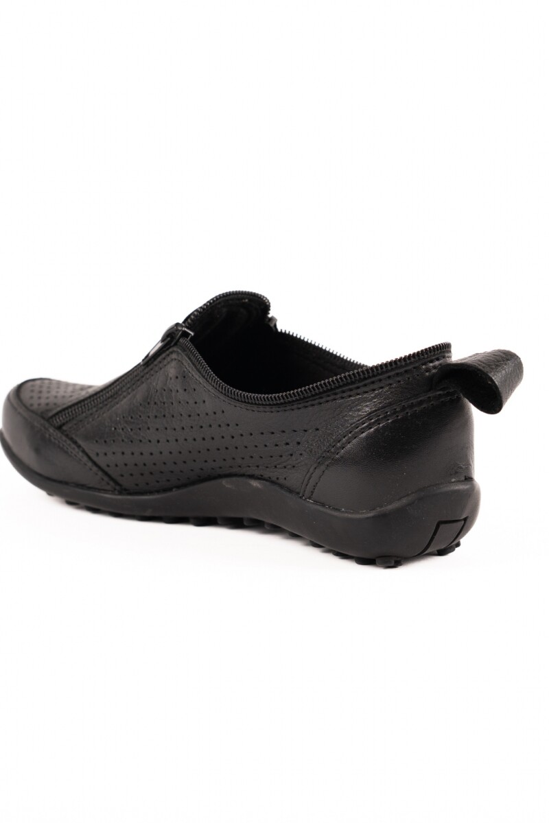 Zapato zipper calado Negro