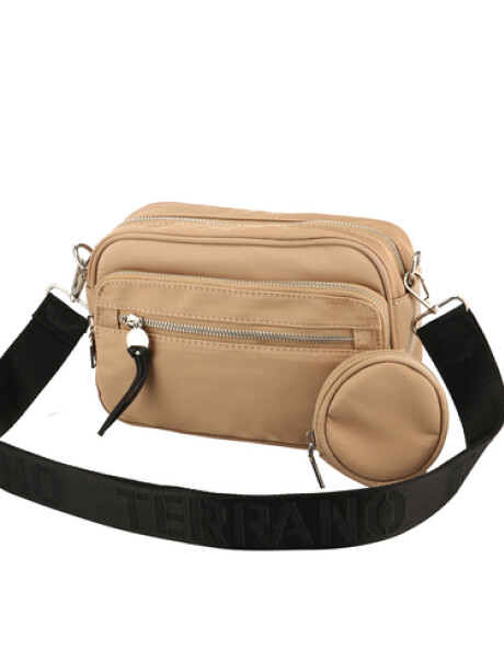 Bandolera Triple Cierre Taupe