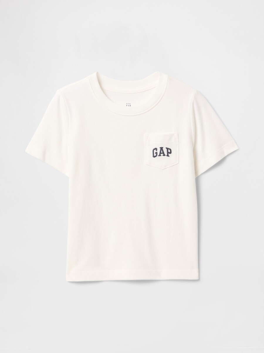 Remera Con Bolsillo Logo Gap Toddler Niño - New Off White 