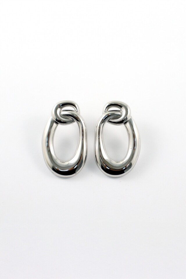 Caravanas de acero forma orgánica plateado