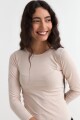 Remera m/l cuello a la base BEIGE