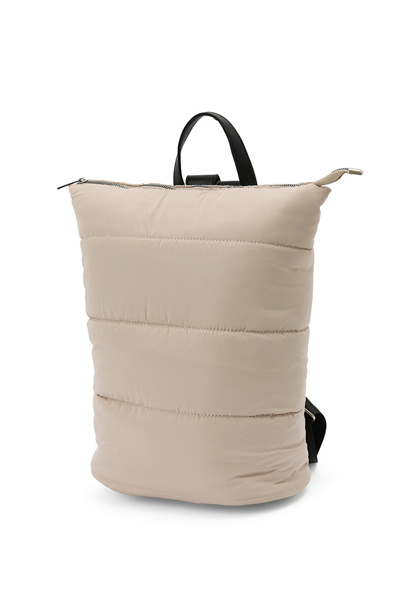 Mochila puffer Beige