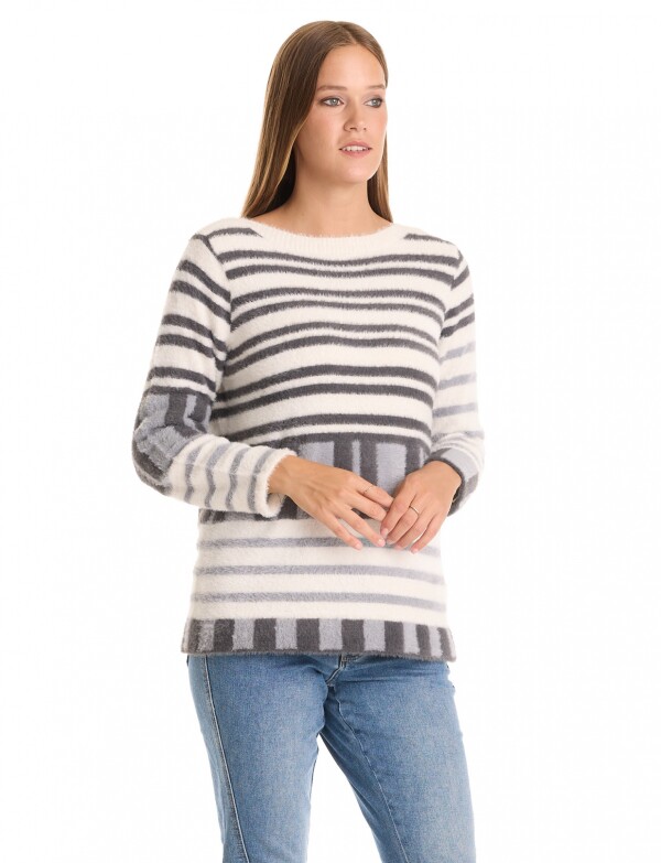 Buzo Soft Lineas MULTI/BLANCO