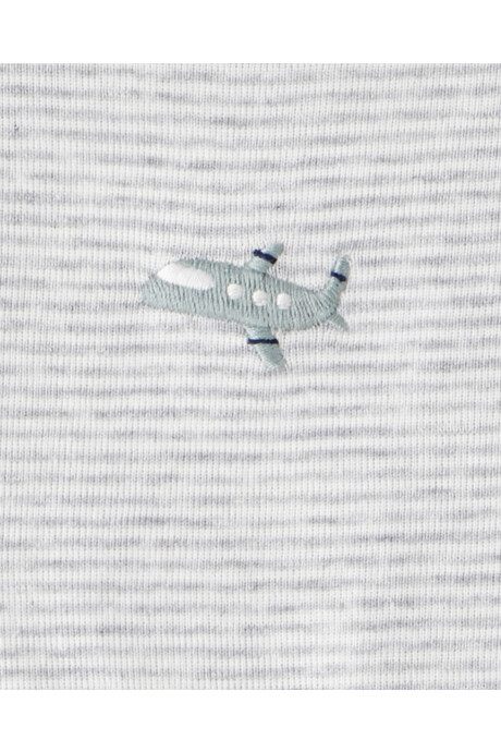 Set tres piezas de algodón, pantalón y dos bodies, diseño aviones Sin color