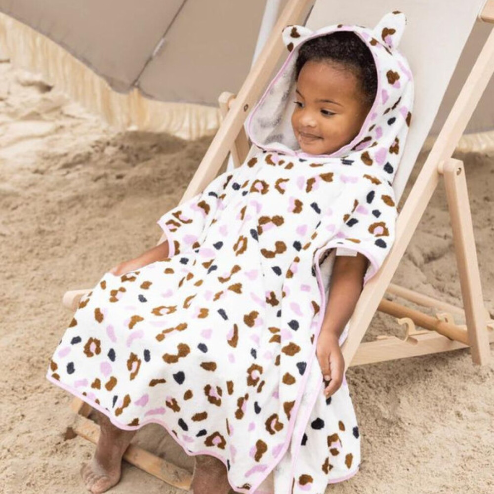 Toalla poncho swim essentials Leopardo