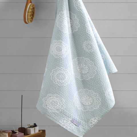 Toalla Baño Estampada Perola Dohler 100% Algodón 70 x 140 cm Celeste