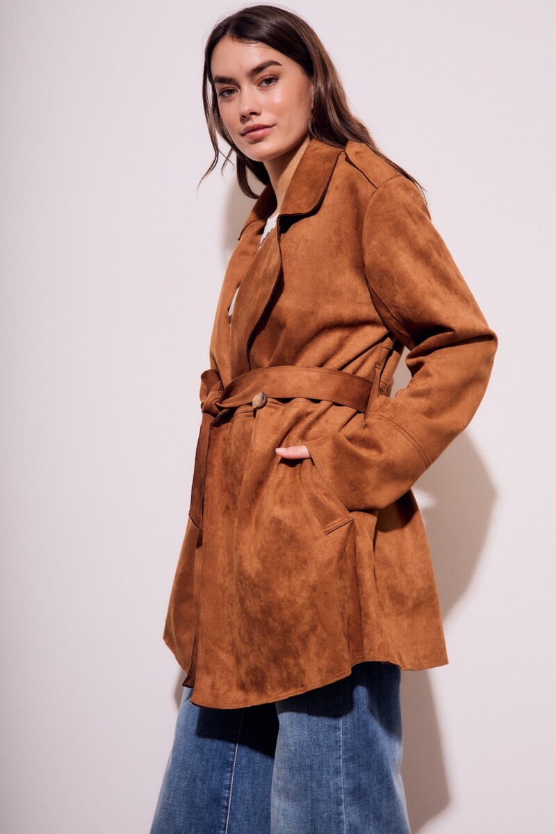 Trench Gamuza Vegana Camel