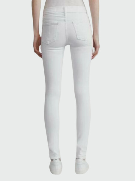 Jean skinny elastizado con bolsillos, Blanc Blanco