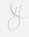 Collares Cortos Perla Collar Doble Con Perlas - Plateado Rodio