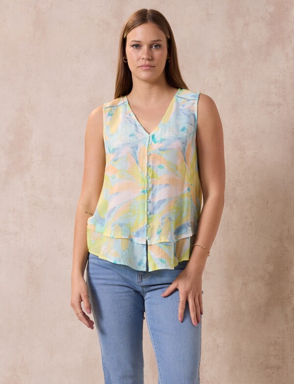 Blusa Printed MULTI/AMARILLO