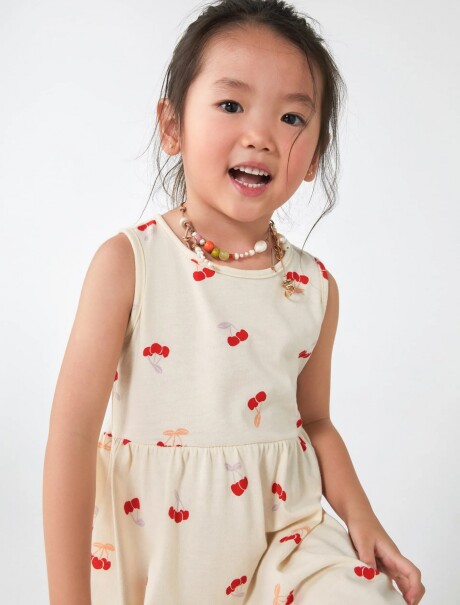 VESTIDO INFANTIL ESTAMPADO BEIGE