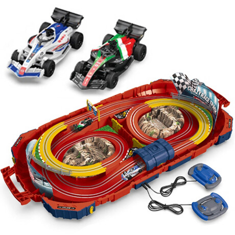 Set Pista Carreras Valija Portable + 2 Autos C/Remoto Set Pista Carreras Valija Portable + 2 Autos C/Remoto