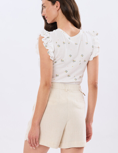 SHORT DE LINO CON VOLADO Arena