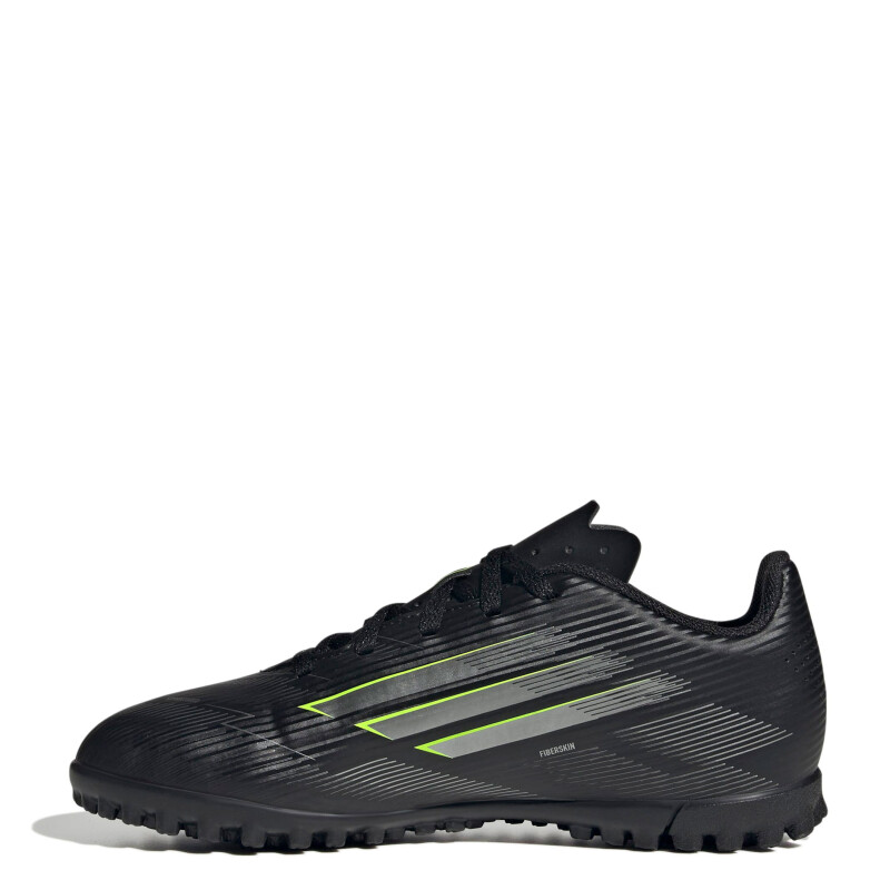 Championes de Niños Adidas Futbol 5 F50 Club Jrs Negro - Plateado - Amarillo Limon