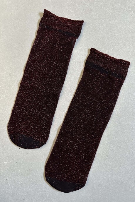 MEDIAS CORTAS LUREX BORDEAUX