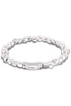 PULSERA ELÁSTICA DE CUENTAS DE ALECIÓN DE METALES BAÑADAS EN PLATA Pulsera