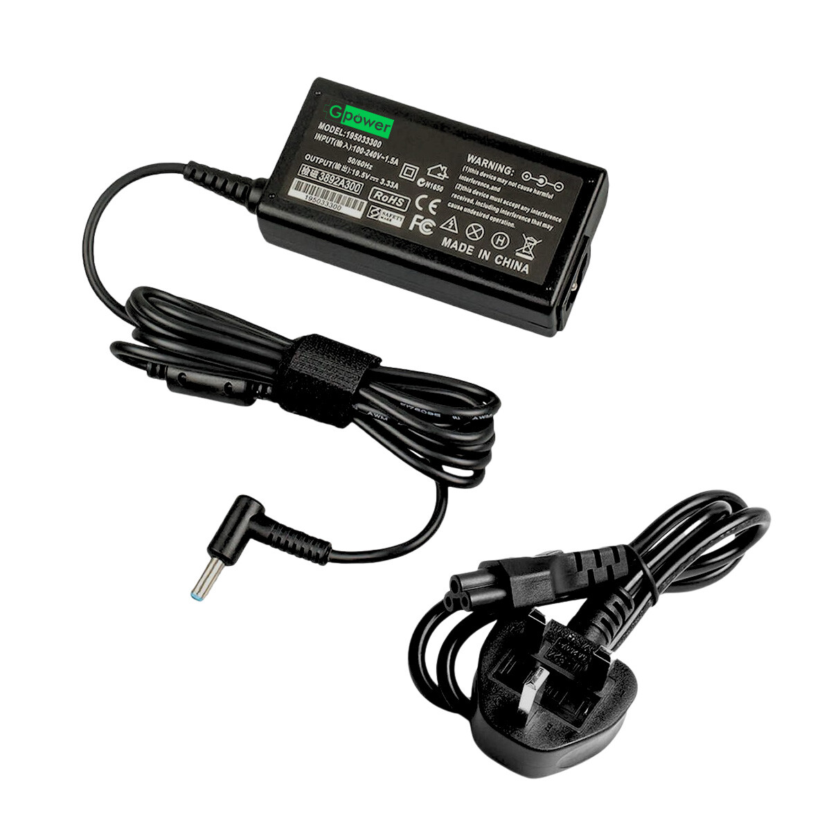 Cargador para notebook G-POWER HP 65W 19.5V 3.33A P.Azul 