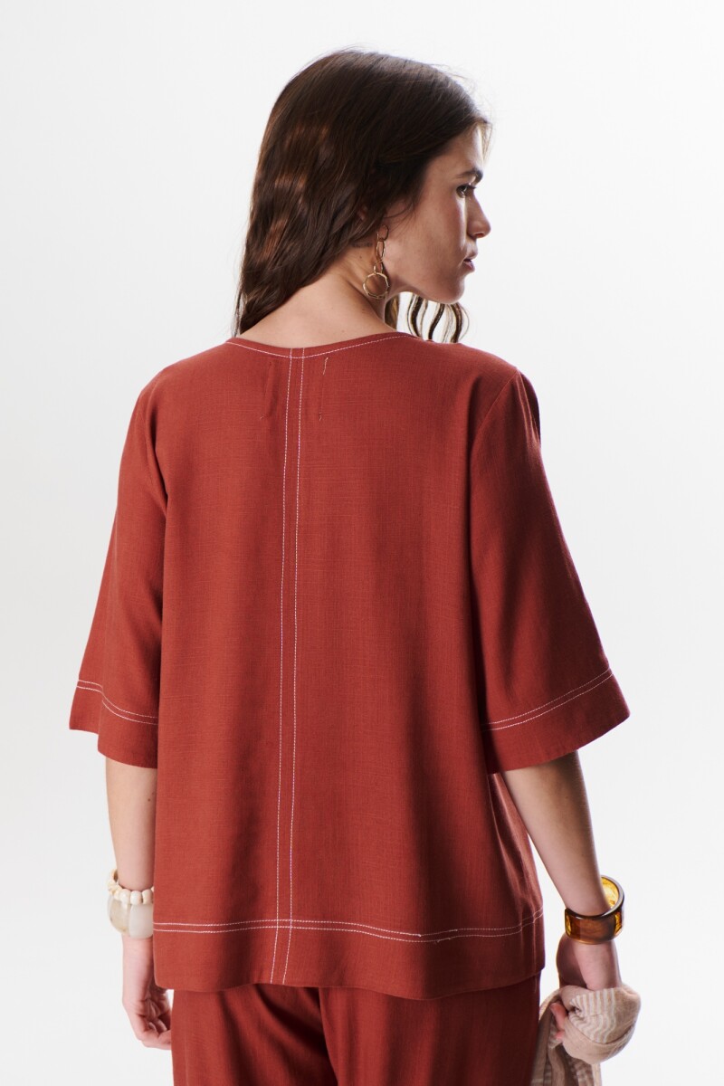 BLUSA LINO EVA ROJO