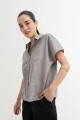 Camisa sin mangas lino GRIS