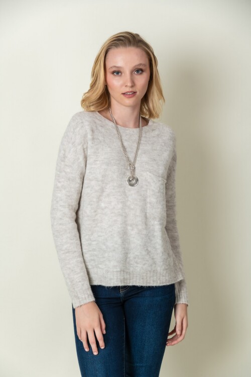 Sweater lana liso Gris