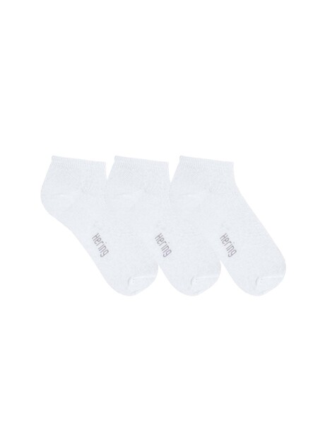 KIT CON 3 PARES DE MEDIAS DE CAÑO CORTO BLANCO