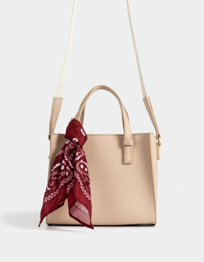 City Boho Cartera City Con Pañuelo - Marron Beige