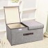 Caja Organizadora Plegable Ropa Doble Compartimiento Premium Color Gris y Blanco