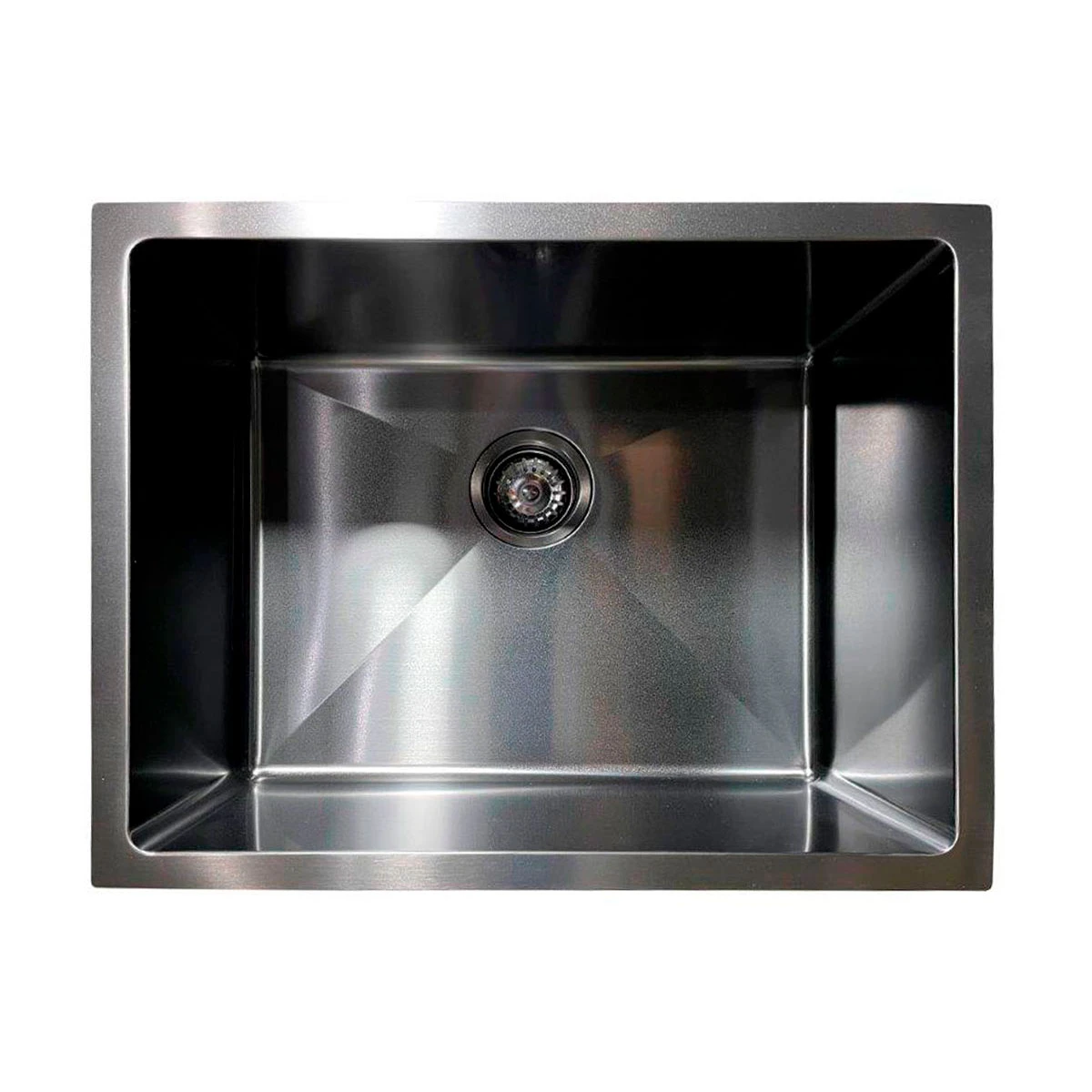 Pileta De Cocina Cuadrada Negra Acero Inoxidable 58.4X45.7X25.4 Incluye Desague Y Canastilla Aqualia 