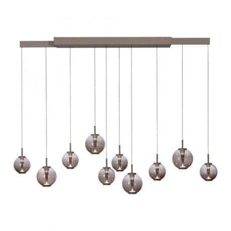 Colgante led extensible motorizado 70w 10 luces cristal ámbar a control remoto, Bronce Colgante led extensible motorizado 70w 10 luces cristal ámbar a control remoto, Bronce