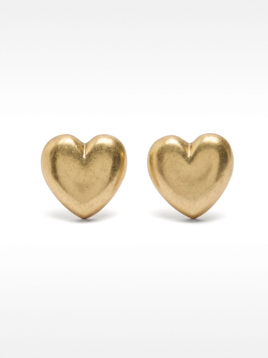 Pendientes De Corazón dorado