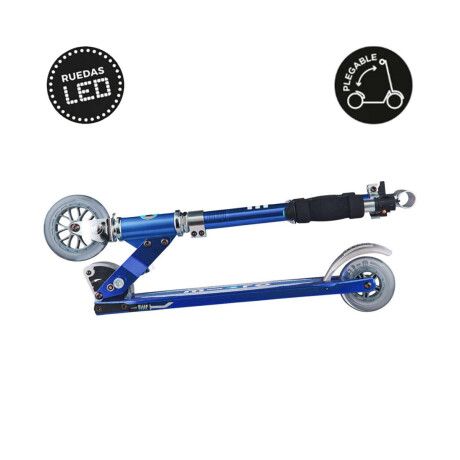 Monopatín Micro Sprite Plegable LED Ajustable con 2 Ruedas Azul