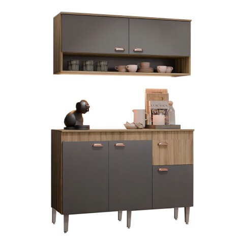 Conjunto premium bajo mesada con mueble aereo 10970 gris(Pausado) Conjunto Premium Bajo Mesada Con Mueble Aereo 10970 Gris(pausado)