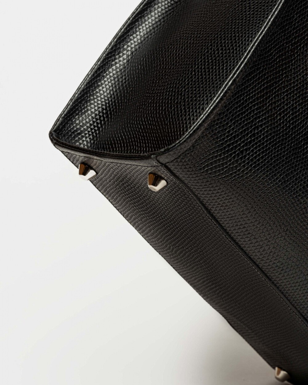 Cartera de mano Capri en cuero snake bitono Negro